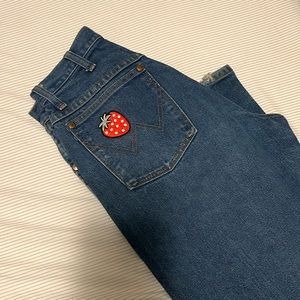 Wrangler thrifted jeans with Patches